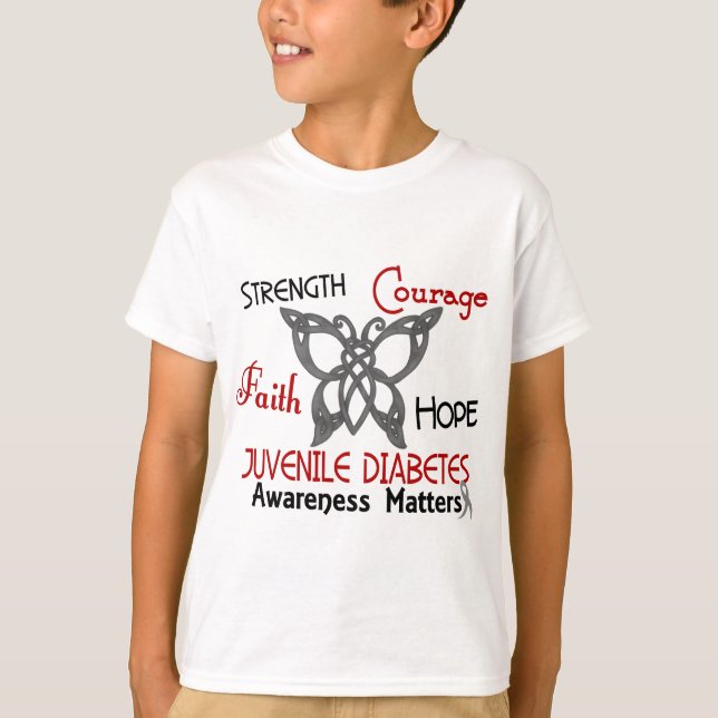 Juvenile Diabetes Celtic Butterfly 3 T-Shirt (Front)