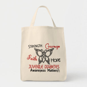 Juvenile Diabetes Celtic Butterfly 3 Tote Bag
