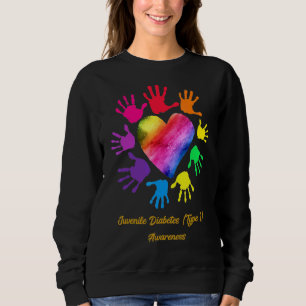 Juvenile Diabetes Type 1 Awareness Hands Sweatshirt