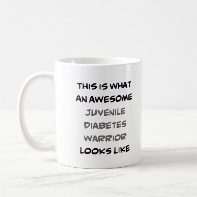 juvenile diabetes warrior, awesome coffee mug (Left)