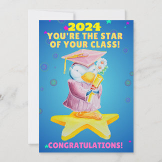 JUVENILE GRADUATION Flat Thank You Card