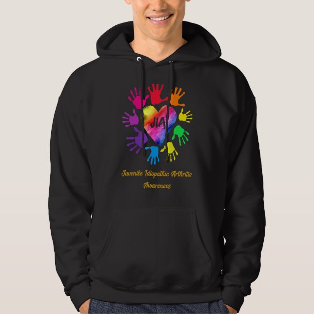 Juvenile Idiopathic Arthritis Awareness Hands Hoodie (Front)