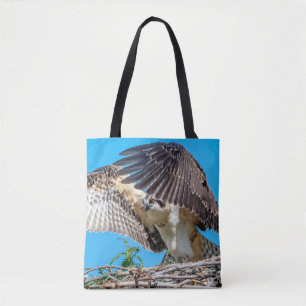 Juvenile Osprey in the nest Tote Bag