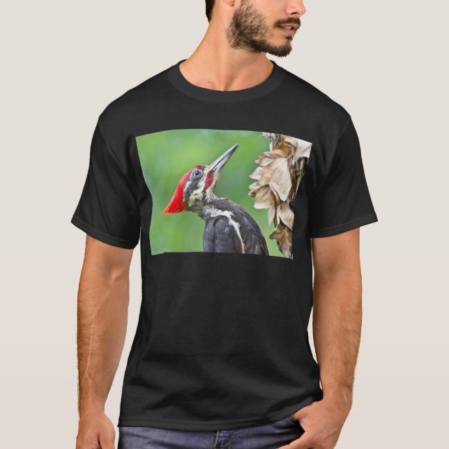 Juvenile Pileated Woodpecker Profile Gifts Apparel T-Shirt (Front)