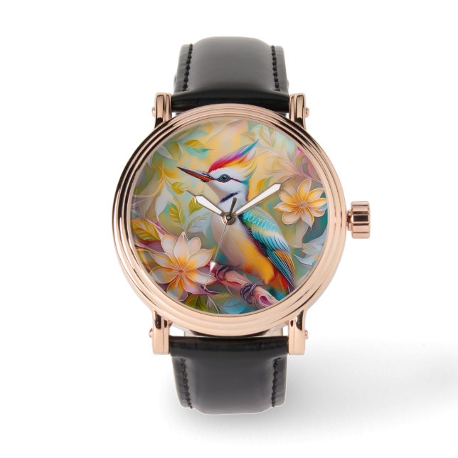 Juvenile Rainbow Woodpecker Fantasy Bird Watch (Front)