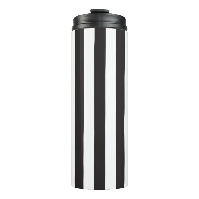 Juventus Torino stripes football club Italy black  Thermal Tumbler (Front)