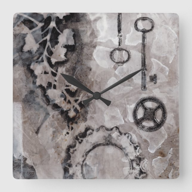 Juxtaposition II Square Wall Clock (Front)