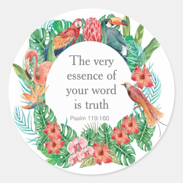 JW 2023 year text Psalm 119:160 Jungle Classic Round Sticker (Front)