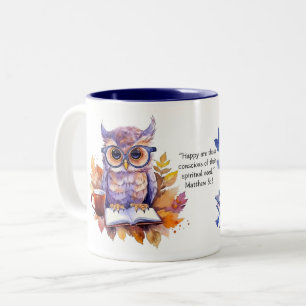 JW 2026 Year Text Matthew 5:3 Smart Owl Coffee Cup