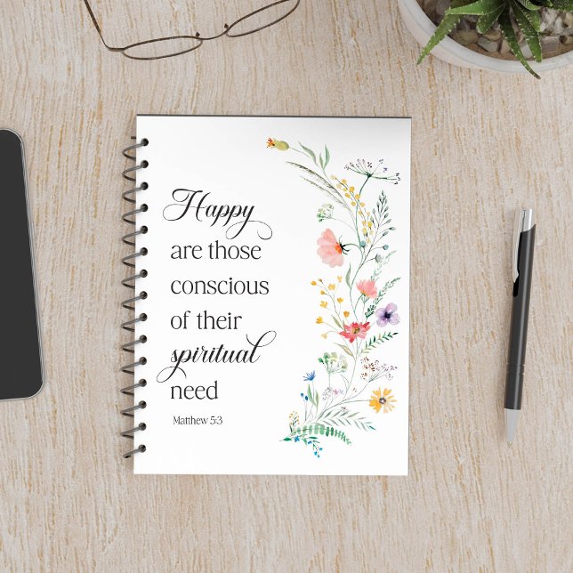 JW 2026 Year Text with Spring Flowers Matthew 5:3 Notebook (Creator Uploaded)