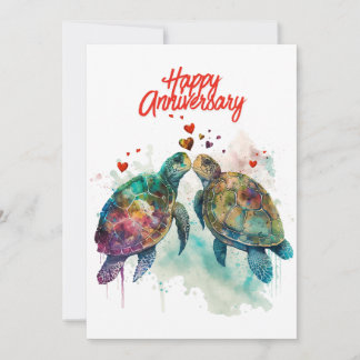JW Anniversary Card with Sweet Turtles