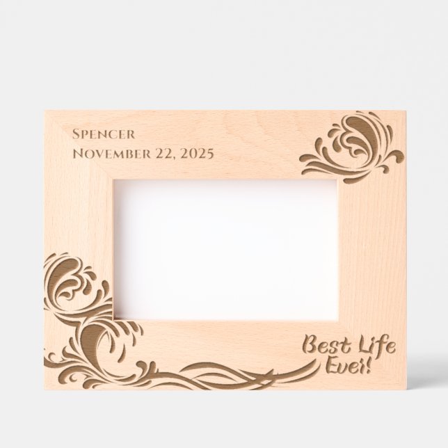 JW Baptism Gift or Keepsake -Ocean Waves Etched Frames (Front)