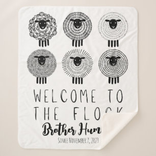 JW Baptism Gift Personalised Welcome to the Flock  Sherpa Blanket