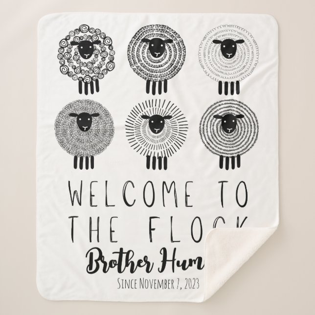 JW Baptism Gift Personalised Welcome to the Flock  Sherpa Blanket (Front)