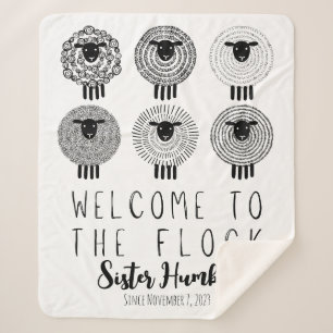 JW Baptism Gift Personalised Welcome to the Flock Sherpa Blanket