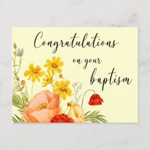 JW Baptism Gifts - Red Flower  Postcard
