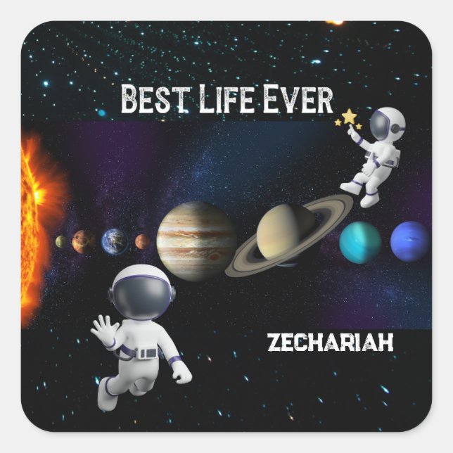 JW Best Life Ever Personalised Stickers for Boys (Front)