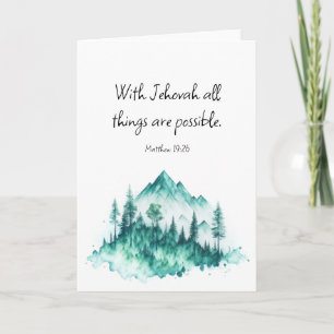 JW Card, Matthew 19:26   JW Folded Greeting Card