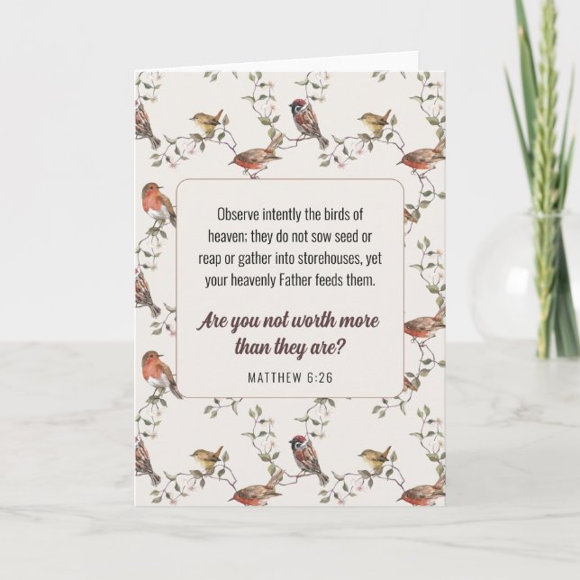 JW Card, Matthew 6:26 | JW Greeting Card (Front)
