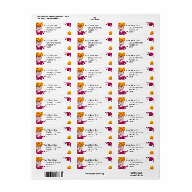 JW Customisable Return Address Labels (Full Sheet)