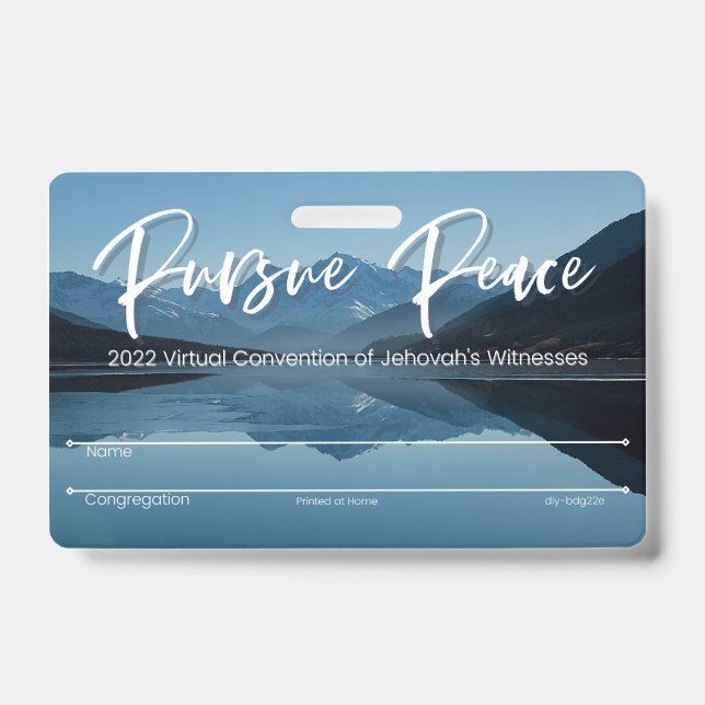 JW Keepsake Convention Badge Card | Mountains ID Badge (Front)