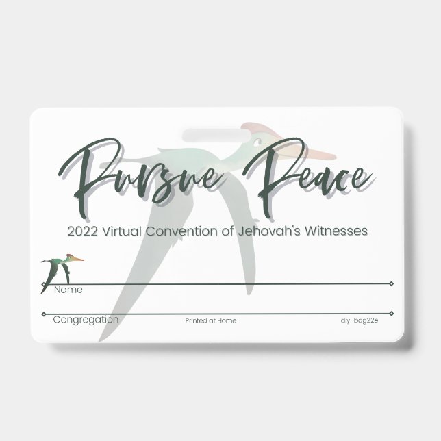 JW Keepsake Convention Badge Card | Pterodactyl ID Badge (Front)