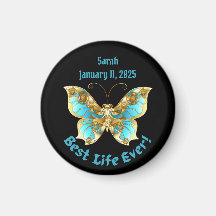 JW Personalised Baptism Keepsake Golden Butterfly