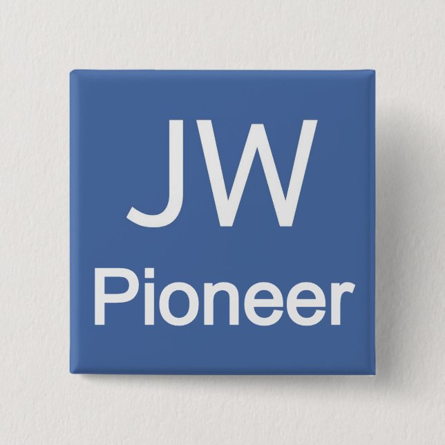 JW Pioneer 15 Cm Square Badge (Front)