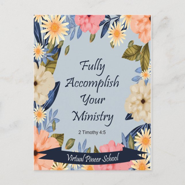  JW Pioneer: Fully accomplish ministry Postcard (Front)