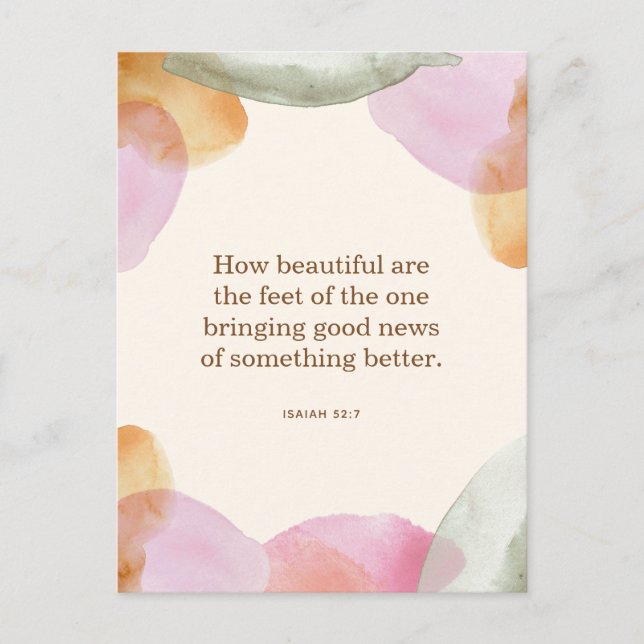 JW Pioneer Gift, Isaiah 52:7 | JW Postcard (Front)