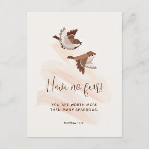 JW Postcard with Scripture, Matthew 10:31   JW