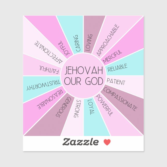 JW Qualities of Jehovah Our God Vinyl Sticker (Sheet)