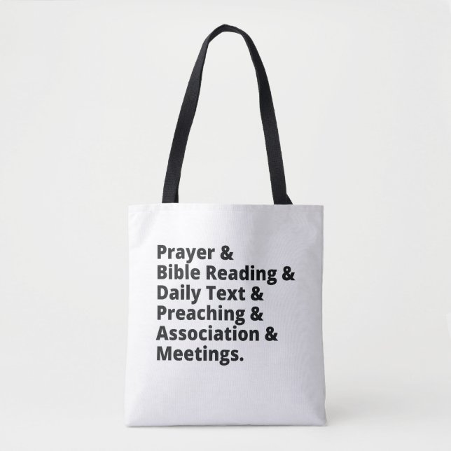 JW Spiritual Life Essentials Tote Bag (Front)