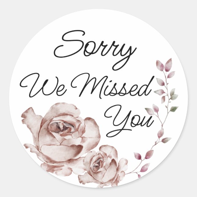 JW stickers Sorry We Missed You Ministry Supplies (Front)