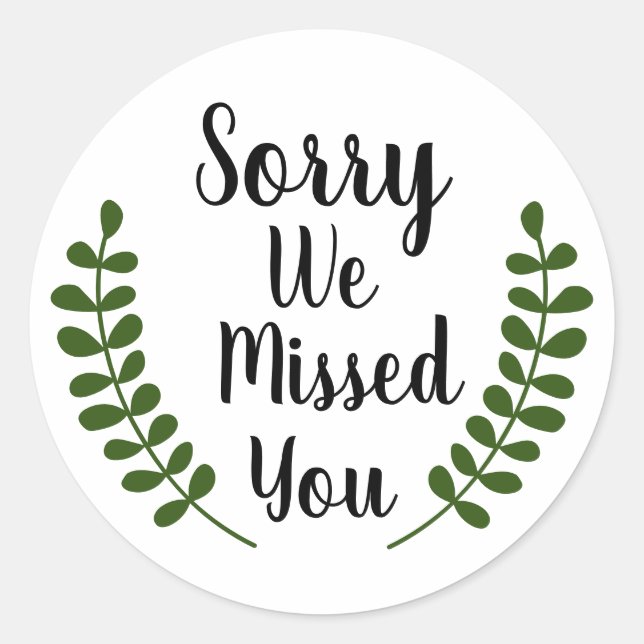 JW stickers Sorry We Missed You Ministry Supplies (Front)