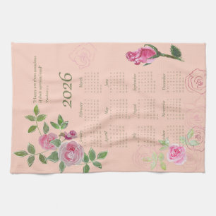 JW year text customise with calendar  Tea Towel