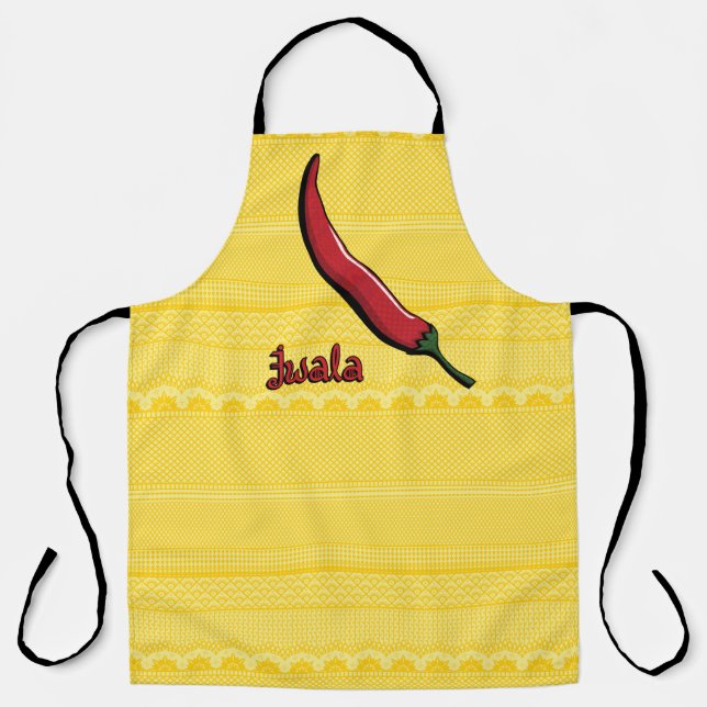 Jwala Chilli Pepper All-Over Print Apron (Front)