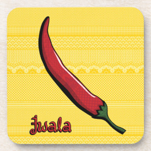 Jwala Chilli Pepper Plastic Coaster