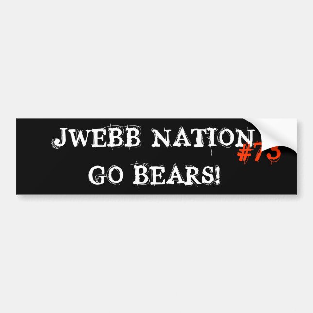 JWEBB NATION BUMPER STICKER (Front)