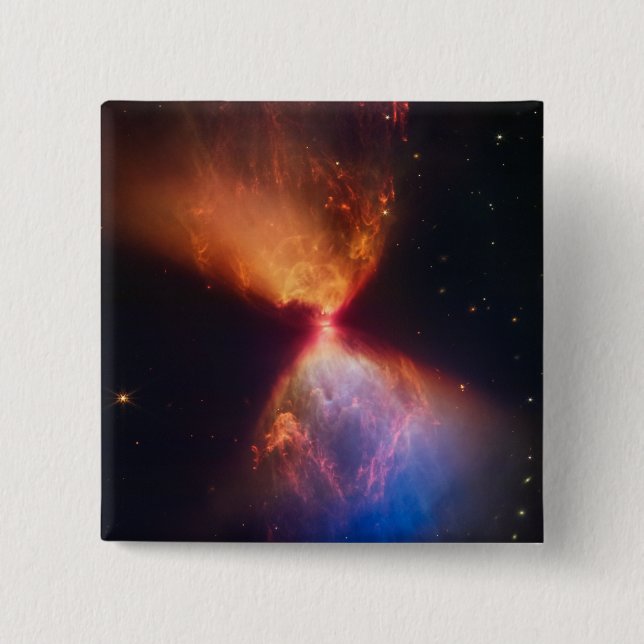 JWST Hourglass Protostar Formation 15 Cm Square Badge (Front)
