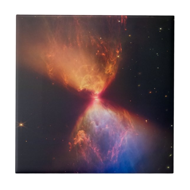 JWST Hourglass Protostar Formation Ceramic Tile (Front)