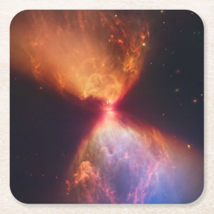 JWST Hourglass Protostar Formation Square Paper Coaster