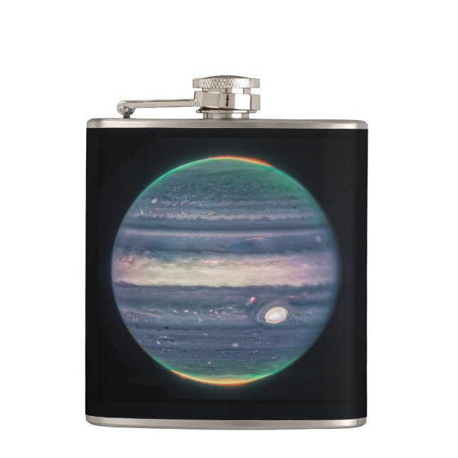JWST Image of Planet Jupiter in Infrared Hip Flask (Front)