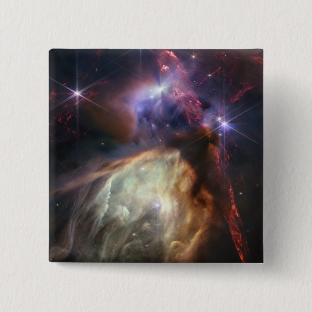 JWST Image of Rho Ophiuchi Stars 15 Cm Square Badge (Front)
