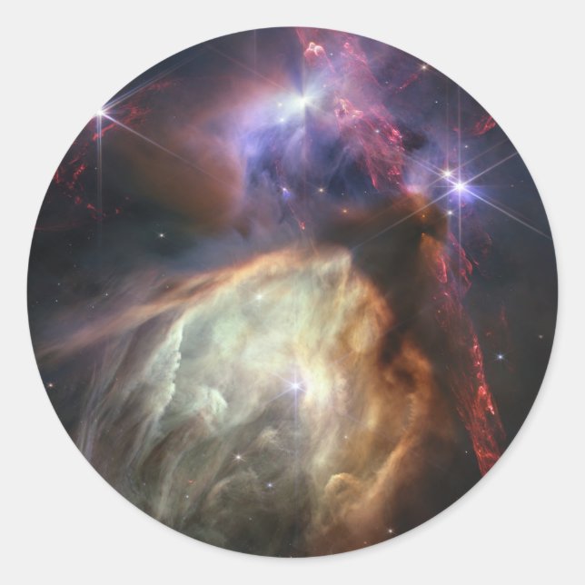 JWST Image of Rho Ophiuchi Stars Classic Round Sticker (Front)