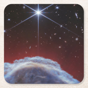 JWST Image of the Horsehead Nebula Square Paper Coaster