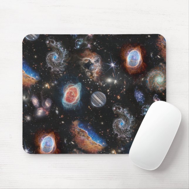 JWST James Webb Space Telescope Photo Collage Mouse Pad (With Mouse)
