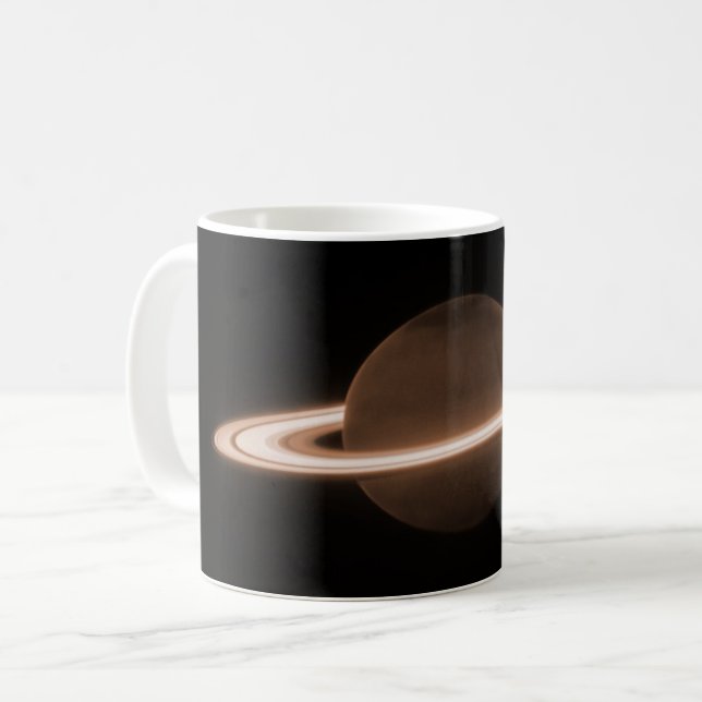 JWST James Webb Space Telescope Saturn Infrared Coffee Mug (Front Left)