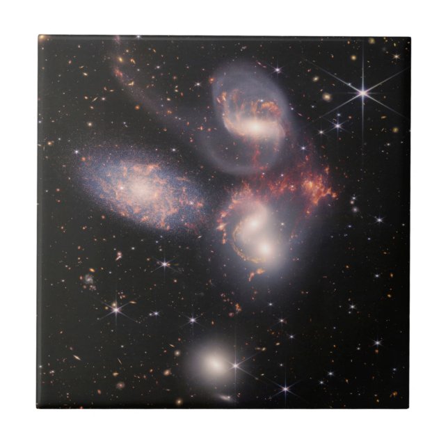 JWST James Webb Space Telescope Stephan’s Quintet Ceramic Tile (Front)