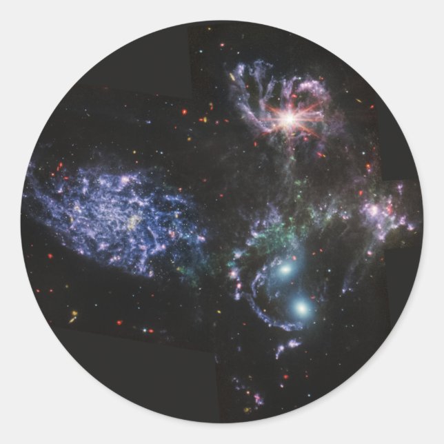JWST James Webb Space Telescope Stephan’s Quintet Classic Round Sticker (Front)